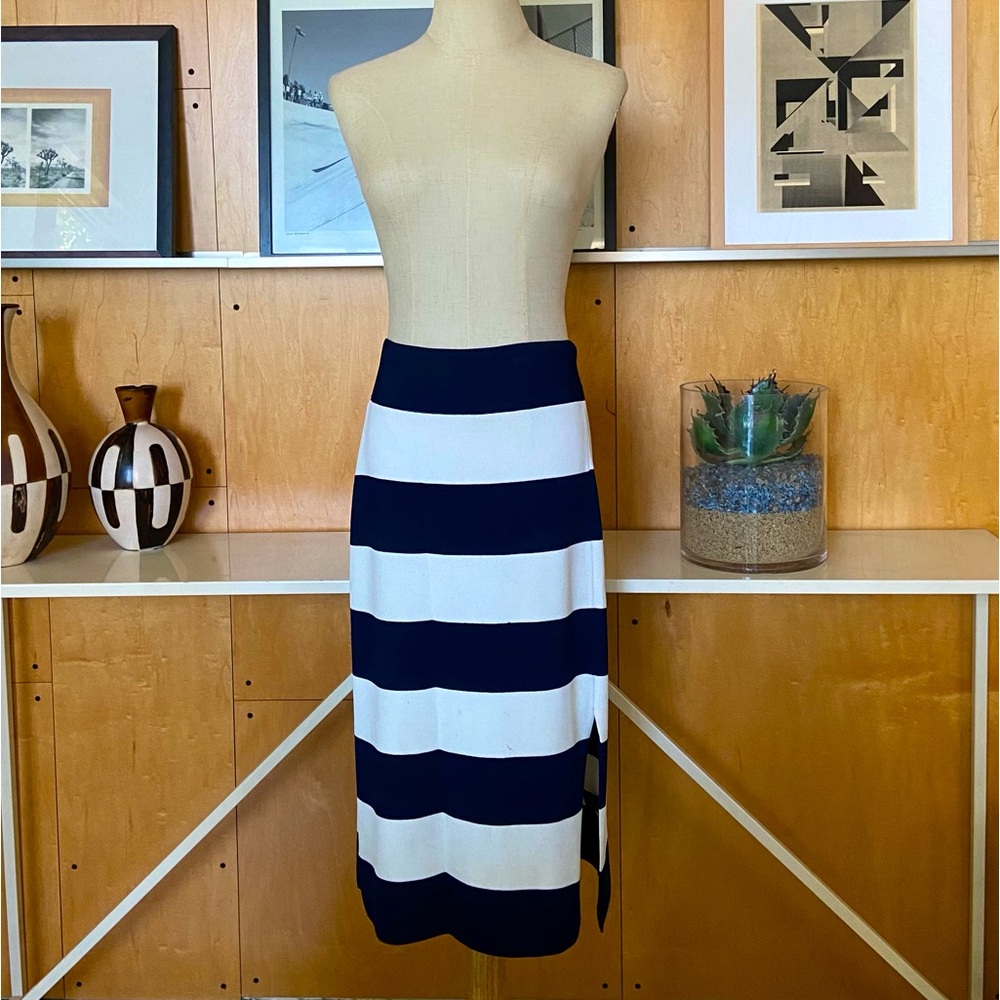 Ralph Lauren | Blue/White Striped Pencil Skirt | Medium